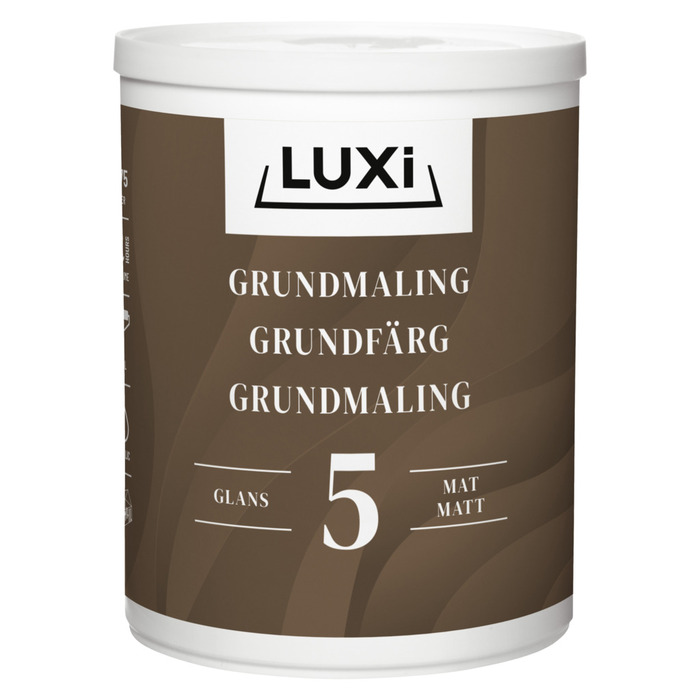 Grunnmaling akryl hvit 0,75 liter - Luxi
